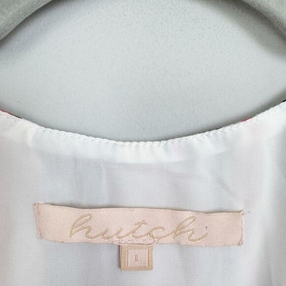 HUTCH | Bold Vertical Striped Faux Wrap Short Sleeve Dress Women’s Size Large - Picture 5 of 9